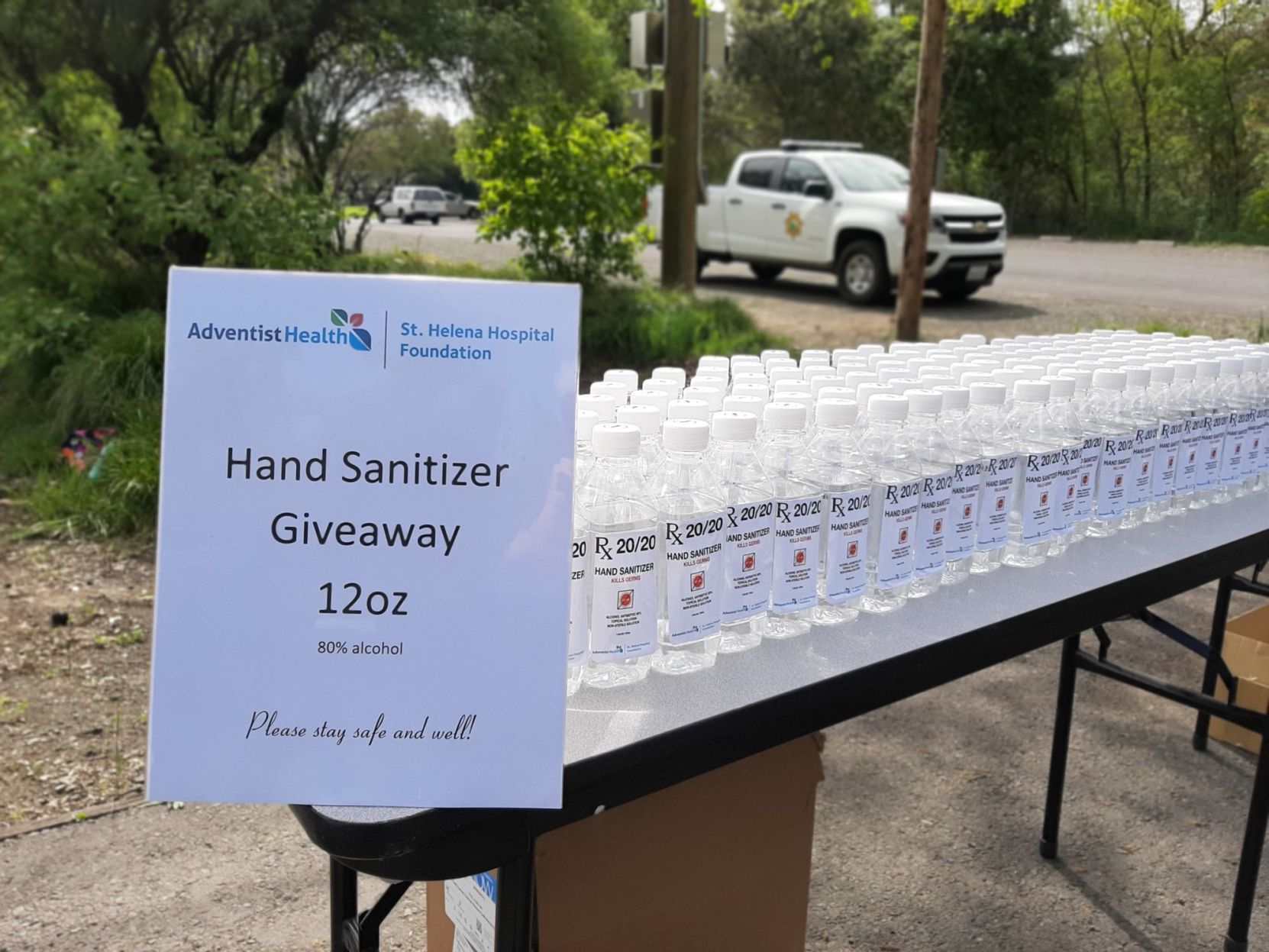 Hand sanitizer give-away
